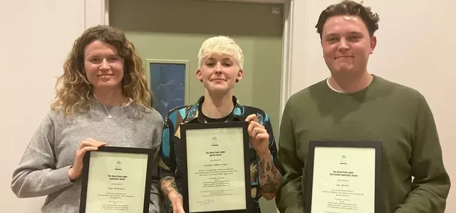 Apprentices Erin Whittaker, Jay Talbot and Zac Barber with their awards.